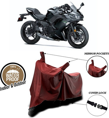 SEBONGO Waterproof Two Wheeler Cover for Kawasaki(Ninja 650, Maroon)