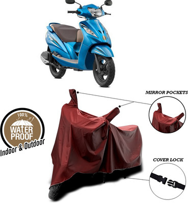ANTHUB Waterproof Two Wheeler Cover for TVS(Wego, Maroon)