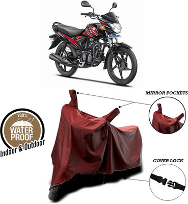 SEBONGO Waterproof Two Wheeler Cover for Suzuki(Hayate, Maroon)
