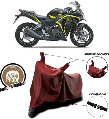 ANTHUB Waterproof Two Wheeler Cover for Honda(CBR 250R, Maroon)