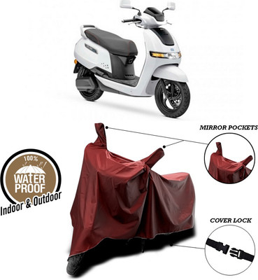 ANTHUB Waterproof Two Wheeler Cover for TVS(Maroon)