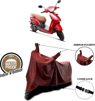 SEBONGO Waterproof Two Wheeler Cover for Ampere(Magnus, Maroon)
