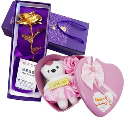 Uprising Store Soft Toy, Artificial Flower Gift Set