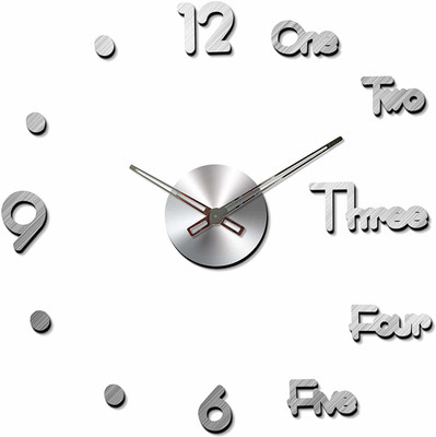 Harshitanjal Analog 70 cm X 70 cm Wall Clock(Silver, Without Glass, DIY Clocks)