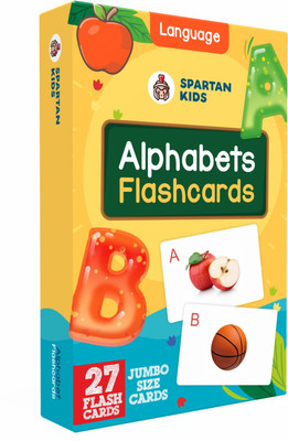 spartan kids Alphabets Jumbo Flash Cards Easy & Fun way of Learning-1yr-6yr Kids(Yellow)