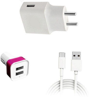 DAKRON Wall Charger Accessory Combo for Infinix Zero 8i(White)