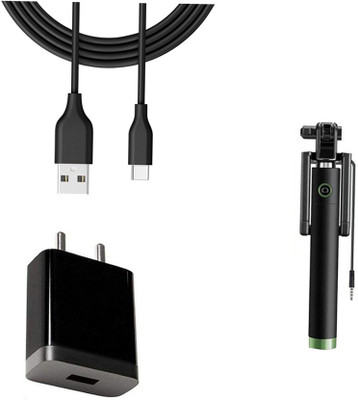 DAKRON Wall Charger Accessory Combo for OPPO F17(Black)
