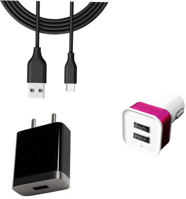 DAKRON Wall Charger Accessory Combo for OPPO F17(Black)
