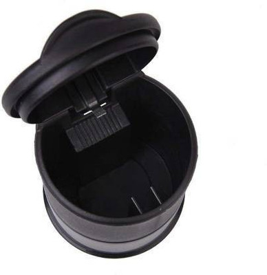 microenterprise Portable Auto Car Truck Cigarette Smoke Ashtray Ash Cylinder Cup Holder Cigarette Ashtray with LED Light for Most Car Holder Smokeless Car Black Plastic Ashtray(Pack of 1)