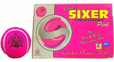 Sixer Cricket Tennis Balls , Pack of 6 (Pink) Cricket Tennis Ball