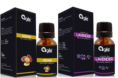 Agile Wellness Argan Carrier Oil 30 ml , Lavender Essential oil 30 ml(60 ml)