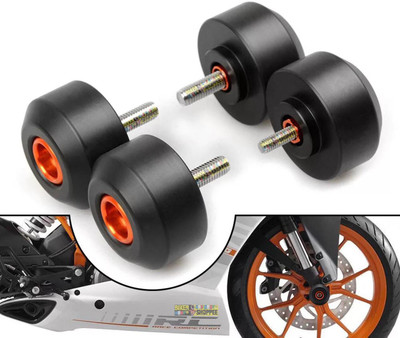 BIKER SHOPPEE MOTORCYCLE 4 PCS FRONT AND REAR FORK WHEEL FRAME SLIDER CRASH PADS FALLING PROTECTION FOR KTM DUKE 125 200 390 Bike Crash Guard(Universal For Bike)