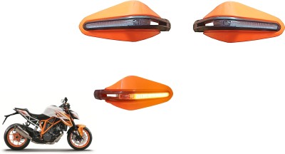 AutoVHPR KT Duk TNI0 Orange Stylish HandGuard with LED2 Handlebar Hand Guard(KTM)