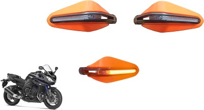 AutoVHPR Yama Faz EIG Orange Stylish HandGuard with LED2 Handlebar Hand Guard(Yamaha)