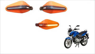 AutoVHPR Baja Discov OTHFI Orange Stylish HandGuard with LED2 Handlebar Hand Guard(Bajaj)