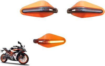 AutoVHPR KT R THNIO Orange Stylish HandGuard with LED2 Handlebar Hand Guard(KTM)