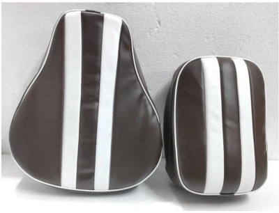 KOHLI BULLET ACCESSORIES Seat Cover Fancy Brown & White Double Patti For Royal Enfield Classic , Classic Chrome , Classic Desert Split Bike Seat Cover For Royal Enfield Classic Chrome, Classic Desert Storm, Classic 350, Classic 500