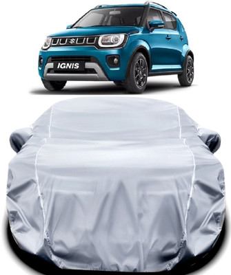 WAKLANE Car Cover For Maruti Suzuki Ignis (With Mirror Pockets)(Silver)