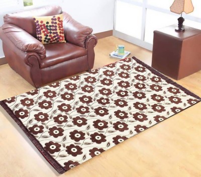 moninfinity Brown Chenille Carpet(5 ft,  X 7 ft, Rectangle)