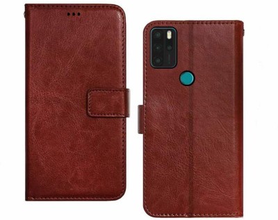 COVERBLACK Flip Cover for Micromax IN 1(Brown, Magnetic Case, Pack of: 1)
