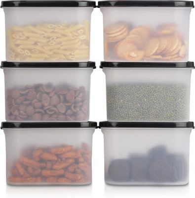 Cutting EDGE Polypropylene Grocery Container  - 1200 ml(Pack of 6, Black)
