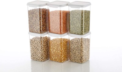 Rsmit Plastic Cereal Dispenser  - 1100 ml(Pack of 6, White)
