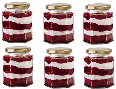 HEERYA Glass Honey Jar  - 250 ml(Pack of 6, Clear)