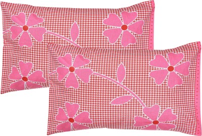 Gharsaaz Cotton Pillows Cover(Pack of 2, 43 cm*67 cm, Pink)