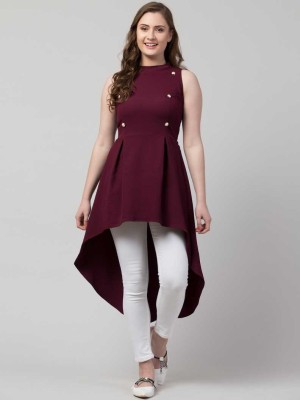 Arbiter Collection Casual Sleeveless Solid Women Maroon Top