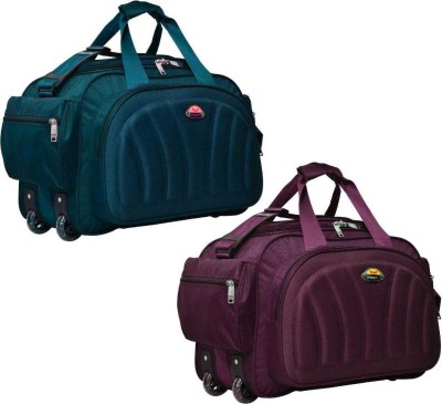 sky spirit (Expandable) NEW STYLISH travel bag offer 1+1 40L combo pack of 2 luggage bag Travel Duffel Bag Duffel With Wheels (Strolley)