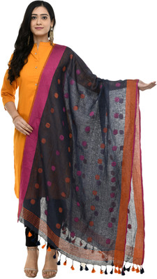 A R SILK Cotton Blend Striped Women Dupatta