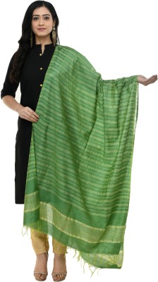 A R SILK Pure Cotton Striped Women Dupatta