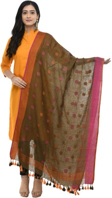 A R SILK Cotton Blend Striped Women Dupatta