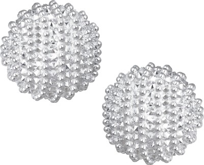 SPARGZ Round Plastic White Rhodium Plated Tops Plastic Stud Earring