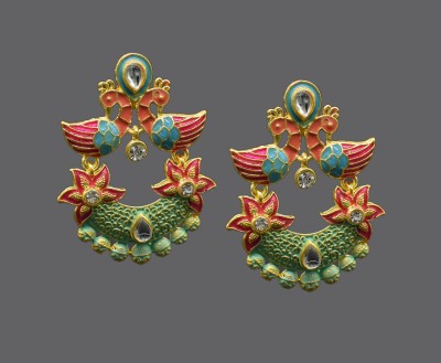 GLAMOURA Designer Indian Traditional Rajasthan Meenakari Ethnic Trendy Stylish EARRING Pair Wedding Anniversary and Special occasion for Girls and women2021-GJGME-06-11 Alloy Stud Earring