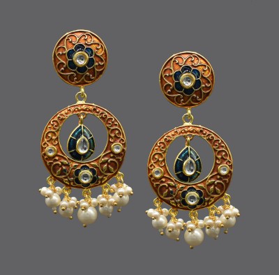 GLAMOURA Designer Indian Traditional Rajasthan Meenakari Ethnic Trendy Stylish EARRING Pair Wedding Anniversary and Special occasion Gift for Girls and women2021-GJGME-14 Alloy Stud Earring