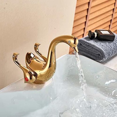 InArt Innovative Swan Shape Brass Basin Sink Faucet Pillar Tap Faucet(Vessel Installation Type)