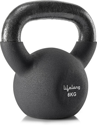 Lifelong Neoprene Cast Iron Kettlebell (Pack of 1 ) Black Kettlebell(6 kg)