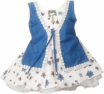 harshvardhanmart Midi/Knee Length Party Dress(Blue, Sleeveless)