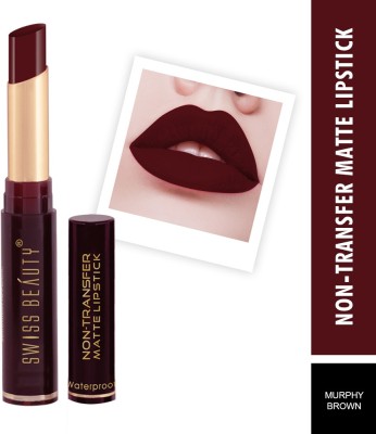 SWISS BEAUTY Non_Transfer Matte Lipstick (SB-209-23)(Murphy Brown, 2 g)