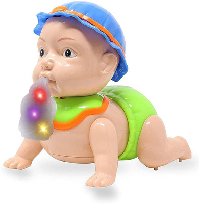 AS TRADERS HIGH QUALITY Musical,Talking, Crawling Baby Toy for Babies with Dazzling Lights(Multicolor)