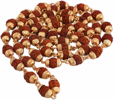 Immunity Products Immunity Rudraksh Mala Shiva God Gold Plated Rudraksh Mala Chain Long for Unisex Wood Chain