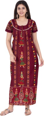 For N Beauty Women Nighty(Maroon)