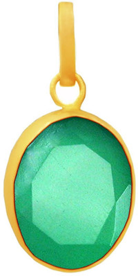 Takshila Gems Natural Green Onyx Pendant in Panchdhatu 6.25 Ratti / 5.62 Carat Lab Certified Onyx Stone Pendant
