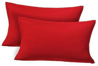 Swikon star Fiber Pillow Microfibre Stripes Sleeping Pillow Pack of 2(Red)