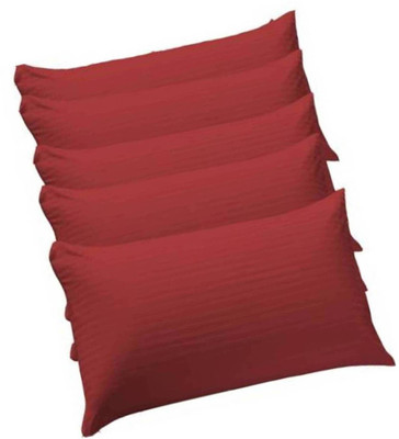 Swikon star Fiber Pillow Polyester Fibre Stripes Sleeping Pillow Pack of 5(Red)