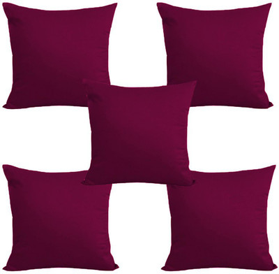 Angel Mommy Microfibre Solid Cushion Pack of 5(Wine)