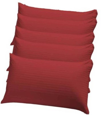 Swikon star Fiber Pillow Polyester Fibre Stripes Sleeping Pillow Pack of 5(Red)