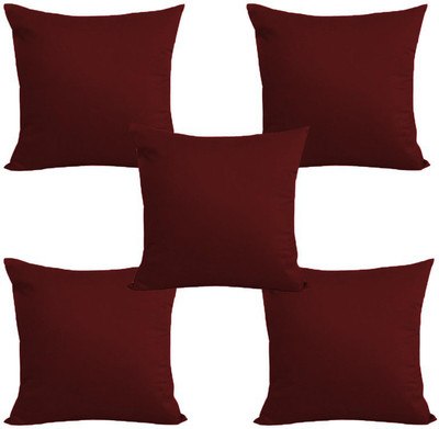 Angel Mommy Microfibre Solid Cushion Pack of 5(Maroon)