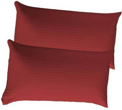 Swikon star Fiber Pillow Microfibre Stripes Sleeping Pillow Pack of 2(Red)